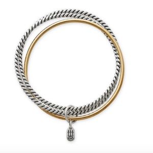 James Avery Bronze & Silver Twist Bangle Bracelet